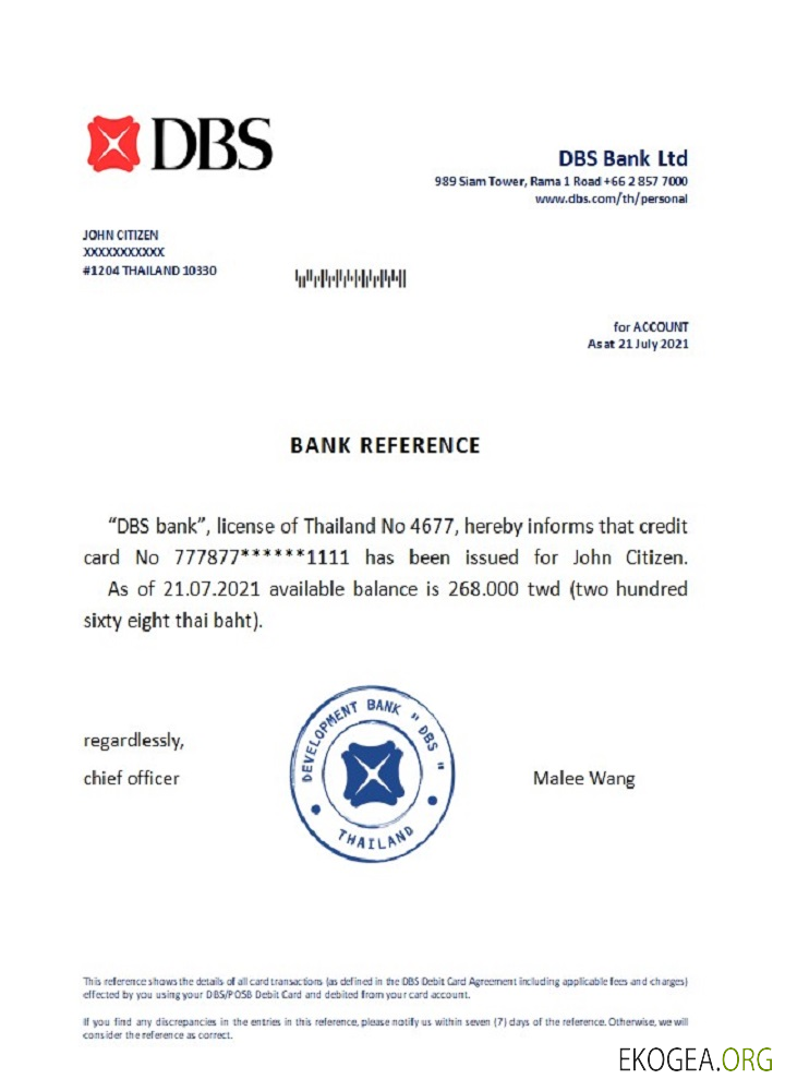 Thaïlande , DBS bank , reference